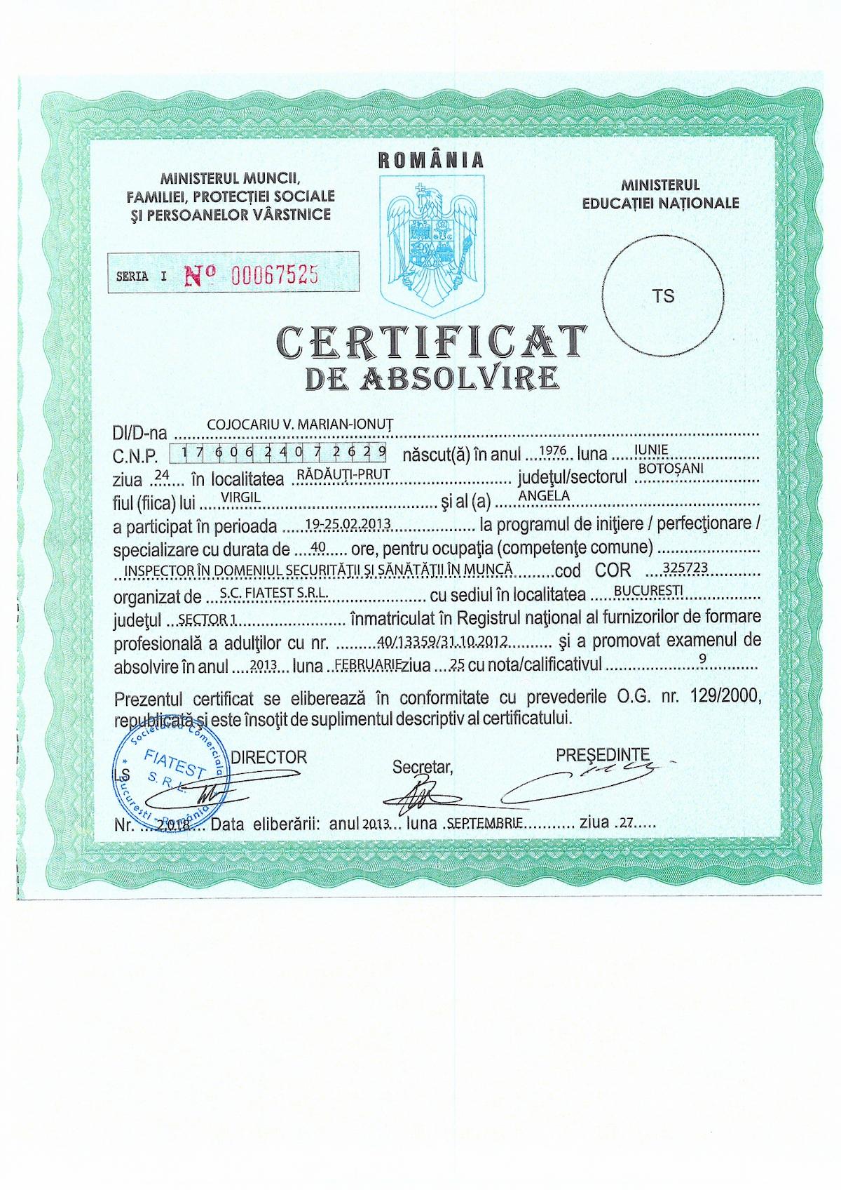 Inspector SSM 40 ore
