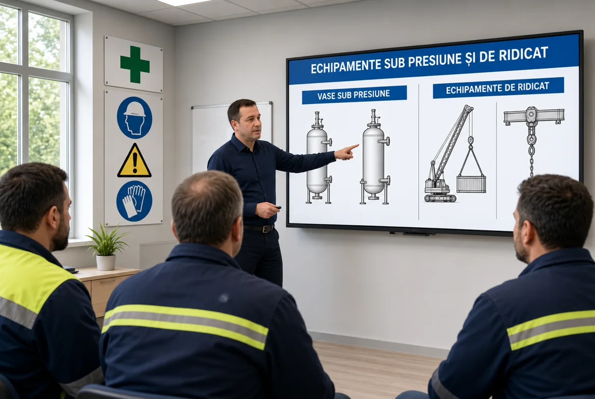 Sesiune ilustrativă de instruire privind echipamentele sub presiune și de ridicat